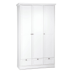 Valge riidekapp 120 &times; 200 &times; 51 cm 3 ust ja sahtlid
