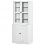 Kappriiul 76x40x179 cm Valge klaasuksega MDF-riiul