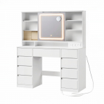 Meigilaud 110x40x141,5 cm valge LED-peegliga