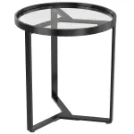 &Uuml;mar abilaud 45x45x50 cm must karastatud klaas ja metall