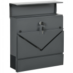 &Otilde;uepostkast 37x11x37 cm tumehall lukuga terasest