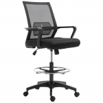 Kontoritool 64 x 59 x 104 124 cm must jalatugi ja rattad