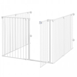 Kutsikate aedik 123 x 102 x 90 cm valge teras 6 paneeli