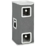 Kassitorn 4 tasandit 41x41x100 cm hall/valge 3 peiduga