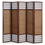 Tumepruun ruumijagaja 175x220 cm 5-osaline paravent