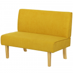 Kahekohaline diivan 110x62x85 cm kollane sametkate