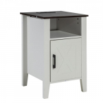 Valge &ouml;&ouml;kapp uksega 61,1 x 40,6 x 40,6 cm USB ja AC