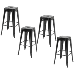 Baaritoolide komplekt 2 tk must metall 76 cm jalatoega