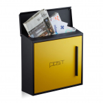 Postkast 33 x 35 x 12,5 cm valge lukustatav terasest