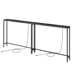 Konsoollaud 200 x 15 x 80 cm antratsiithall pistikupesaga