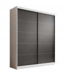 Liugustega Riidekapp Hannah 180 180x215x58 cm Valge/Must