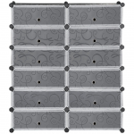 Jalatsikarp kuubik 94x37x108 cm Must