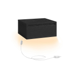 Seinale kinnitatav &ouml;&ouml;kapp valgustusega must