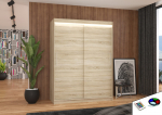 Liugustega Riidekapp DENVER 150 150x200x58 cm Sonoma