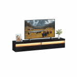 TV laud seinale 147 x 35 x 30 cm Eebenipuu Must