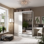 Liugustega riidekapp OSGAR 180 180x206x65 cm Valge