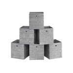 Kokkupandavad hoiukastid 6 tk 26x26x28 cm hall meleeritud