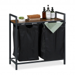 Pesukorv suur 72 x 73 x 33 cm must riiuliga 50 l