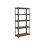 Riiul 150x75x30 cm pruun-must reguleeritavad tasandid