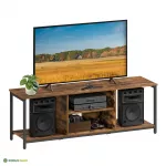 TV-alus riiuliga 147x40x50 vintagepruun terasraam