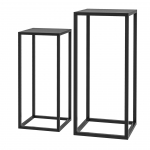 Metallist lillealus 25x25x59 cm ja 31x31x65 cm must