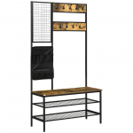 Esikunagi 100x40x185 cm pruun kingipingi ja konksudega