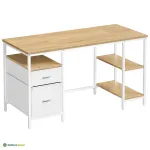 Kirjutuslaud sahtlitega 140 x 60 x 76 cm tamm-valge