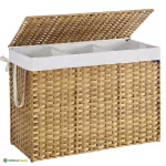 Pesukorv kaanega 86 x 40 x 61 cm looduslik PP-rotang