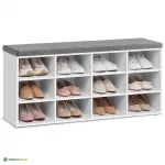 Esikupink 104 &times; 30,3 &times; 48 cm valge-hall riiulitega