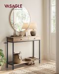 Konsoollaud 100 &times; 35 &times; 80 cm pruun-must terasraam