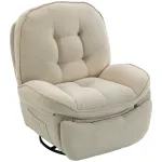 Kallutatav tugitool 95x94x104 cm kreemvalge chenille