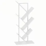 Raamatukapp 7 riiuliga 50x24x109 cm valge puudisain