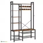 Esikunagi 40 &times; 120 &times; 190 cm pruun-must pingiga