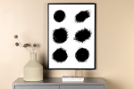 Seinapilt T&auml;pid 70x100 cm Valge abstraktne plakat