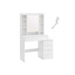 Meigilaud sahtlitega 97.5x40x145cm valge LED-peegel