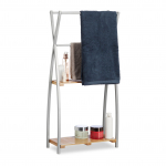 R&auml;tikuriiul 93 x 46 x 20 cm naturaalne bambus ja teras