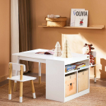 SoBuy laste laud ja toolide komplekt 90x60x53 cm valge