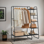 Metallist riidestange 45x120x160 cm Must