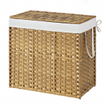 Pesukorv 66 &times; 40 &times; 61 cm naturaalne kaanega ja sangadega