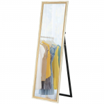 Suur peegel 162.6x53.5 cm valge-looduslik puit