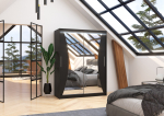 Liugustega riidekapp MAX 150 150x200x58 cm Must