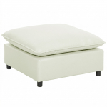 Jalamatt 75x75x40 cm valge kangas pehme tumba jalatoeks