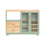 Klaasustega k&ouml;&ouml;gikapp roheline 120 cm MDF 80 kg
