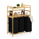 Suur pesukorv-riiul 105 &times; 80 &times; 40 cm bambus ja 35 l