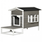 Kassimaja terrassiga 115 x 67 x 75 cm hall-valge