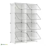 Kingariiul 82 x 32 x 122 cm valge l&auml;bipaistvad uksed