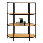 Riiul Vita 85x36x111 cm Must tamm ovaalne 4 tasandiga