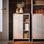 Valge vannitoakapp 50 &times; 30 &times; 86 cm MDF ja pesukorv