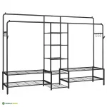 Avatud riidekapp 45&times;195&times;172,8 cm must teras