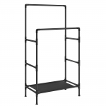 Metallist riidestange 83x45x157 cm must 2 riiulit